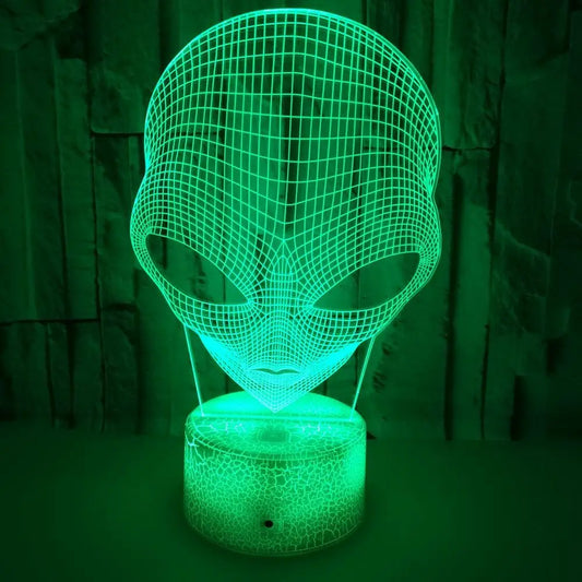Alien 3D Illusion Lamp Acrylic Night Light with Touch Remote Hologram Table Lamp 7 Colors Changing Room Decor Birthday Gifts